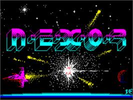 Title screen of N.E.X.O.R. on the Sinclair ZX Spectrum.